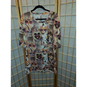 Cats and Dogs Sleep Shirt Size L/XL
